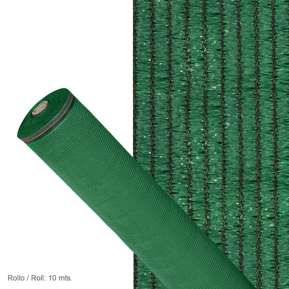 Malla Sombreo 90% Verde Claro Rollo 10mtr x 1.5 mt. Rafia Tejida