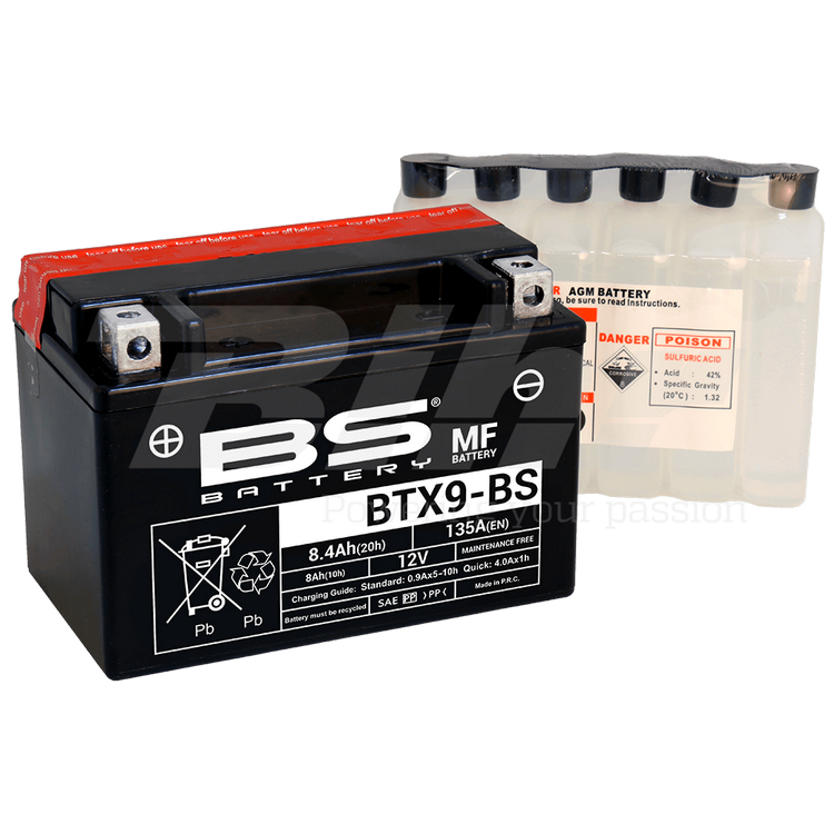 BS Bateria AGM+MF YTX9-BS,BTX9-BS 12v 135A 8,4Ah +150x87x105