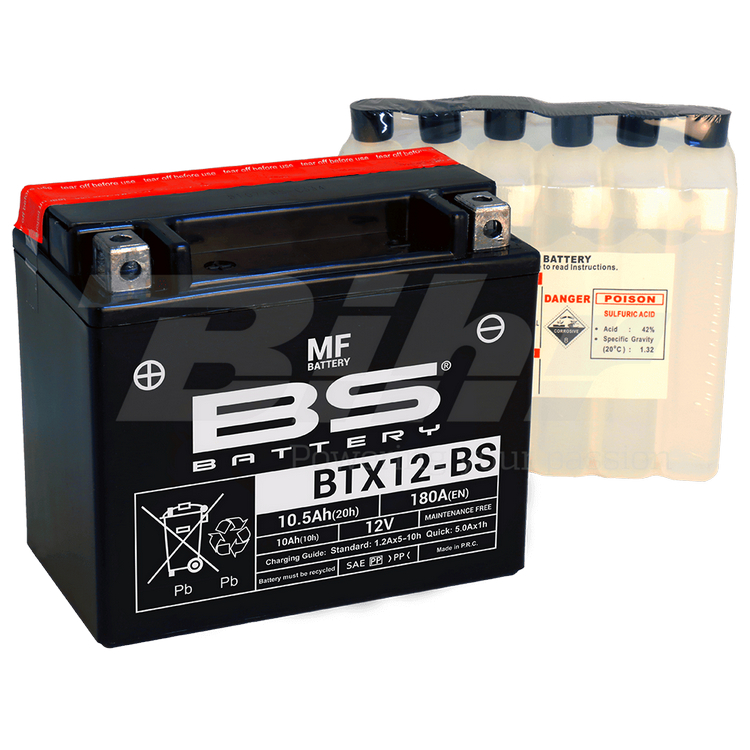 BS Bateria YTX12-BS|BTX12-BS S/Mant 12v10Ah 150x87x130 14449 - Haga click en la imagen para cerrar