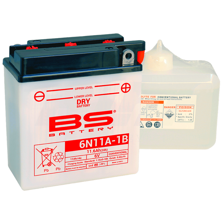 BS Bateria 6N11A-1B S/Mant 6v11.6Ah 80A 122x62x131 14840