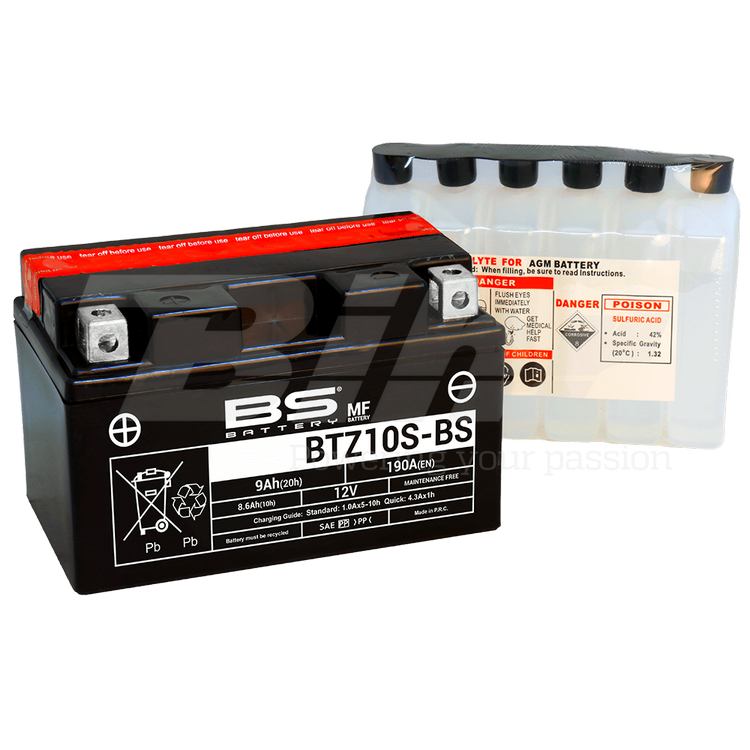 BS Bateria Moto YTZ10S-BS|BTZ10S-BS 12v190A 9ah 15230 +150x87x93