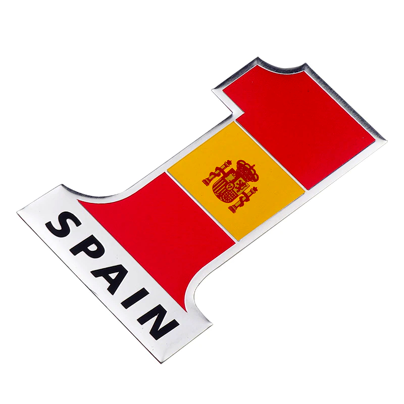 Adhesivo España Nº1 Bandera Spain Number One Flag Metal 12x7cms