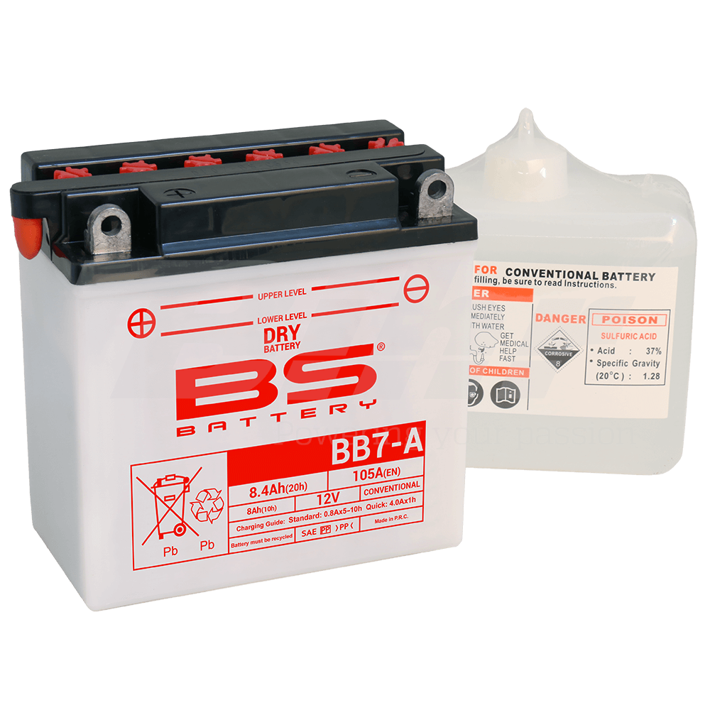 BS Battery 12v 8Ah 135x75x133mm BB7-A YB7-A Pack 29418