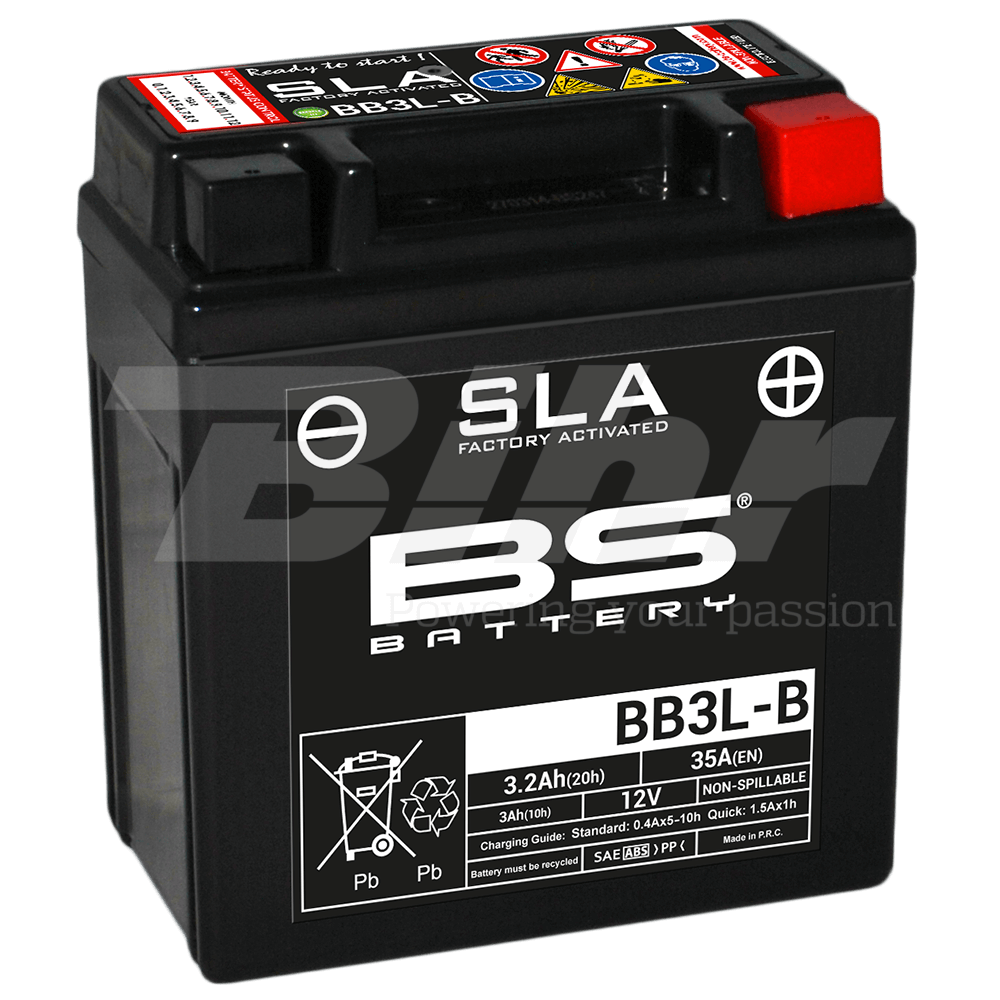 BS Bateria SLA AGM BB3L-B YB3L-B 12v 3.2Ah 1.75kg 98x56x110mm +D