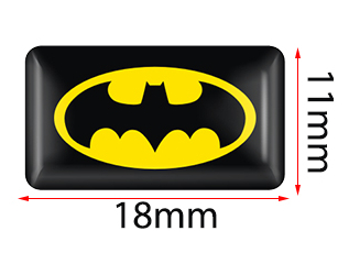 Adhesivo Pegatina 18x11mm Batman Silicona Resina 3D