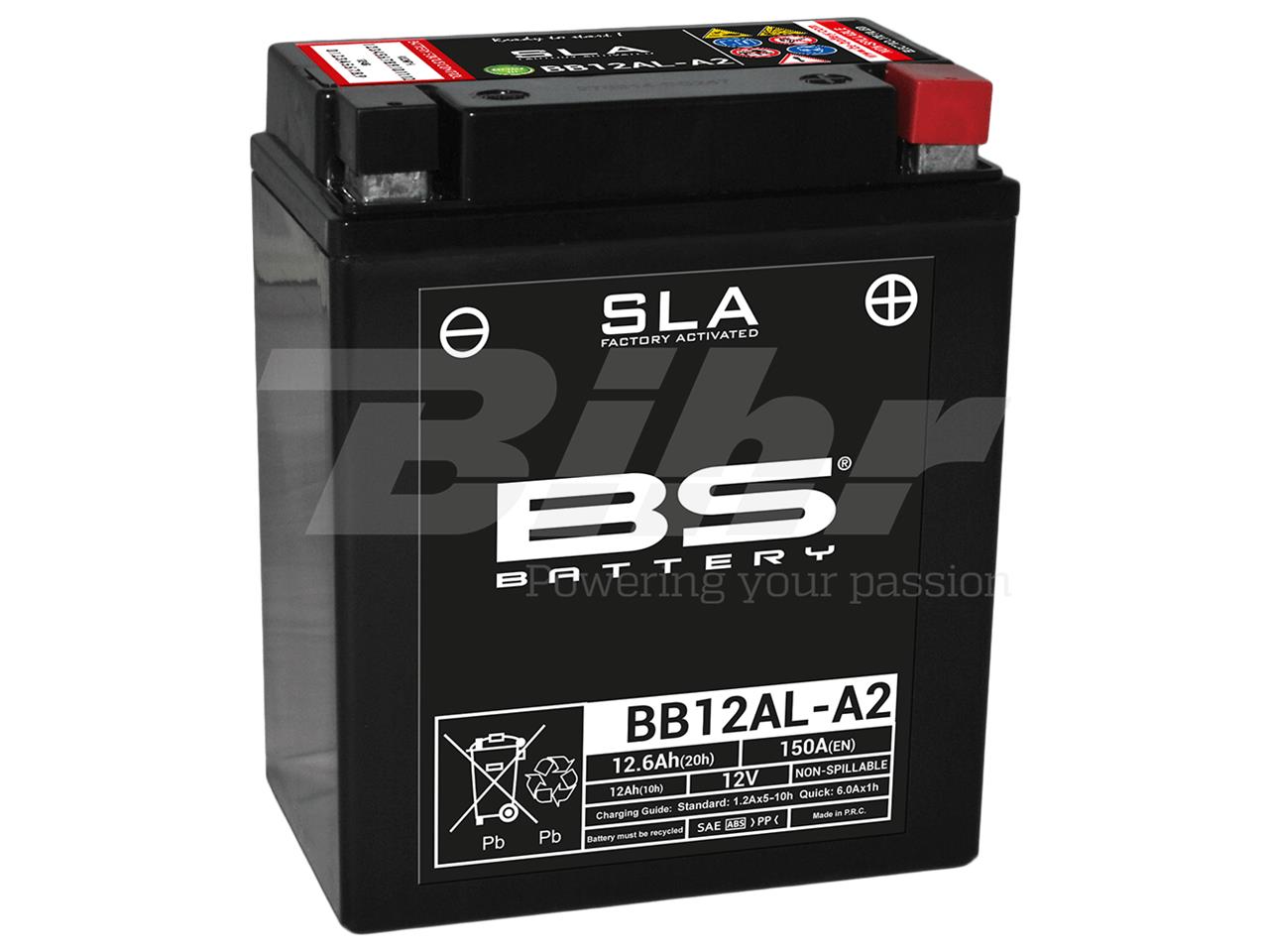 Bateria SLA AGM+MF YB12AL-A2|BB12AL-A2 160A 12.6Ah 134x80x160+