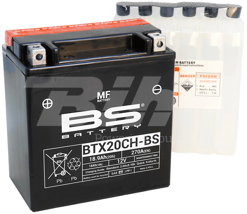 BS Bateria YTX20CH-BS BTX20CH-BS 18Ah 270A 150x87x161 329816+I
