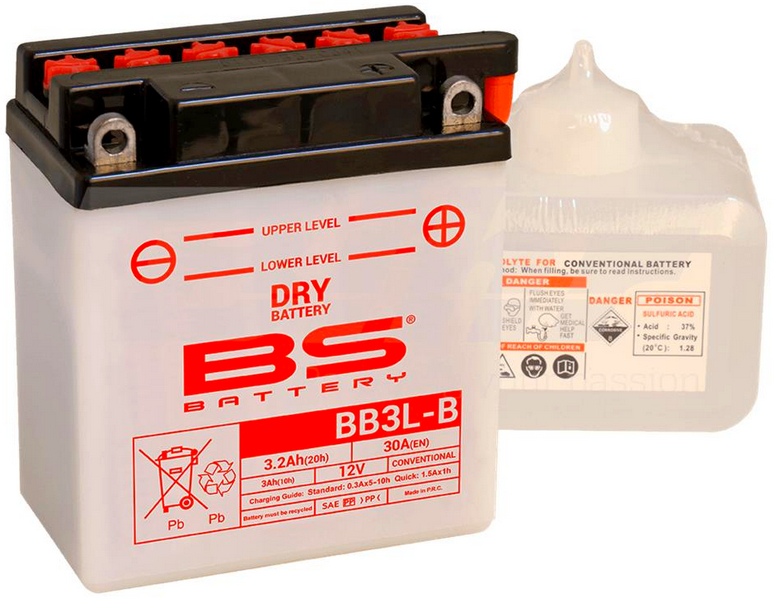 BS Bateria BB3L-B,YB3L-B 12v 30A 3.2Ah 98x56x110+ (YB3L-A)