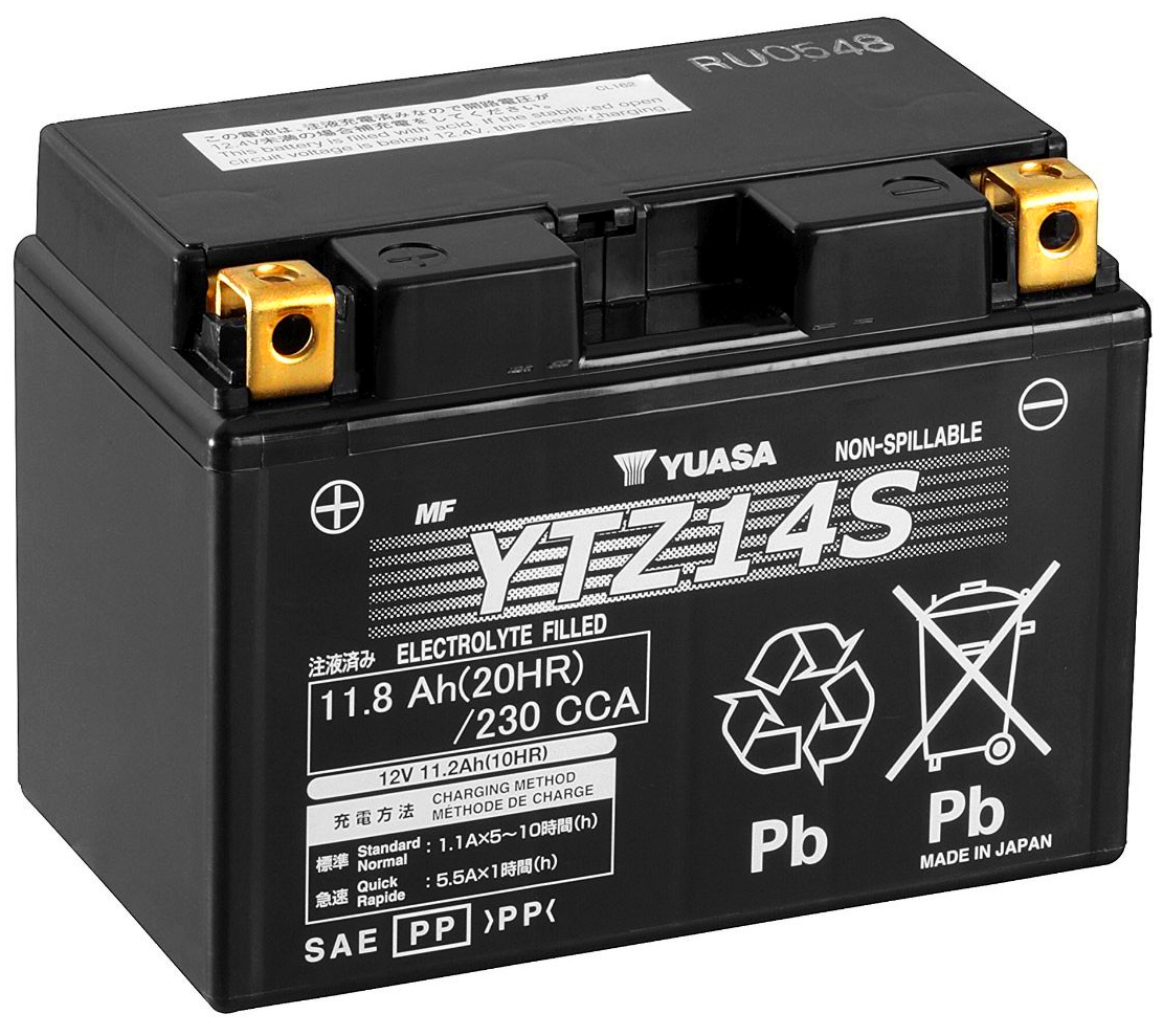 YUASA Bateria AGM+MF YTZ14S,TTZ14S 12v230A 11.8ah 150x87x110+i