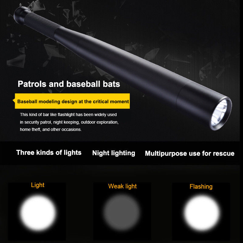 Linterna Baston Bat LED Emergencia Auto Defensa 1000LM