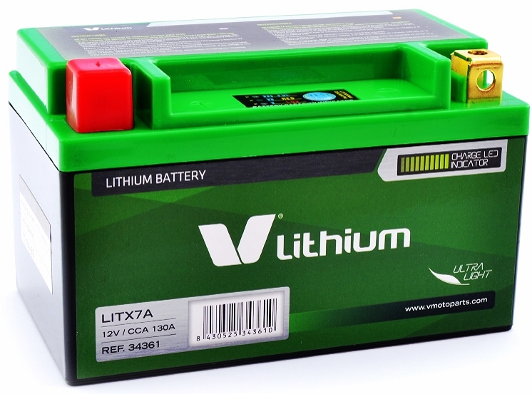 Bateria Litio LITX7A YTX7A-BS 12v 130A 12Ah 600g +150x87x93