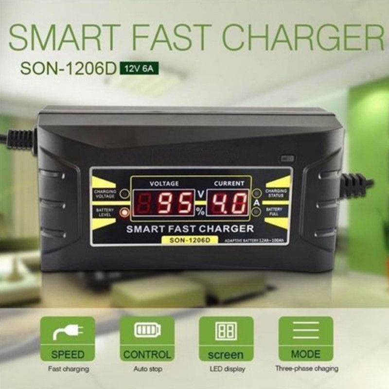 Cargador Automatic 6A Baterias Fast Smart Charger Coche Moto New