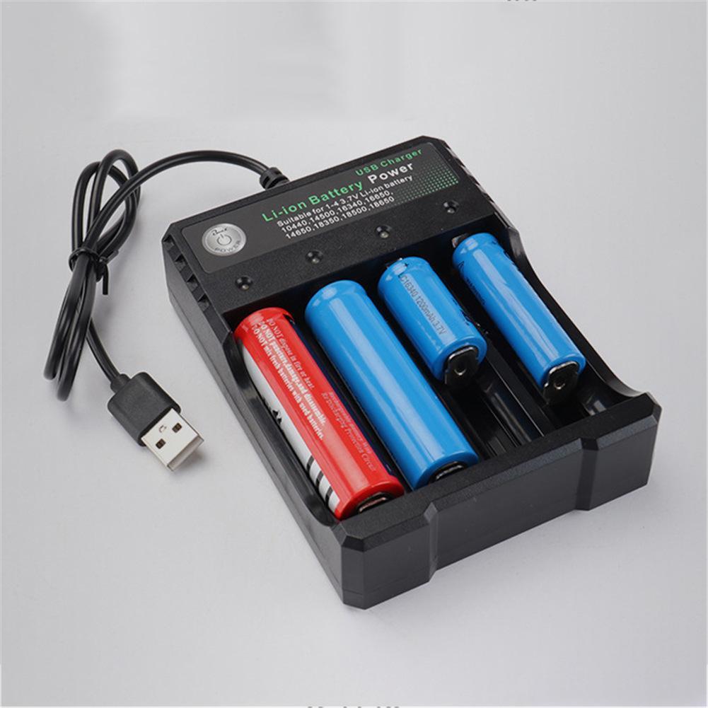 Cargador Multiple 4 Baterias Litio DC3.7V/500mA Todo Tamaño USB